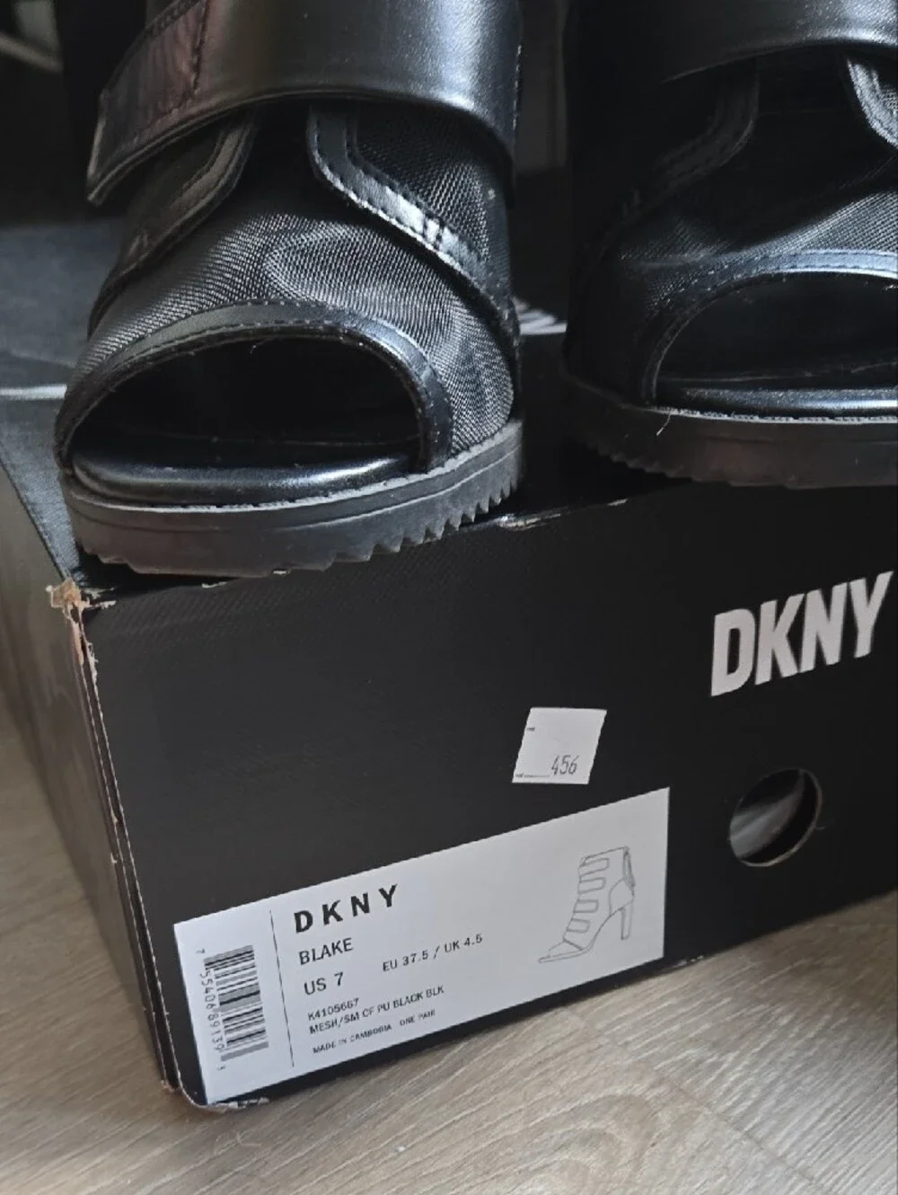 DKNY Blake Mesh Peep-Toe Platform Heel Sandals